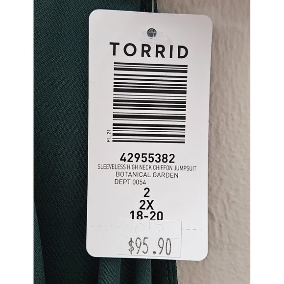 *NEW* Torrid Womens Sleeveless High Neck Chiffon Jumpsuit Size 2 2X (18-20) Read - Picture 5 of 11